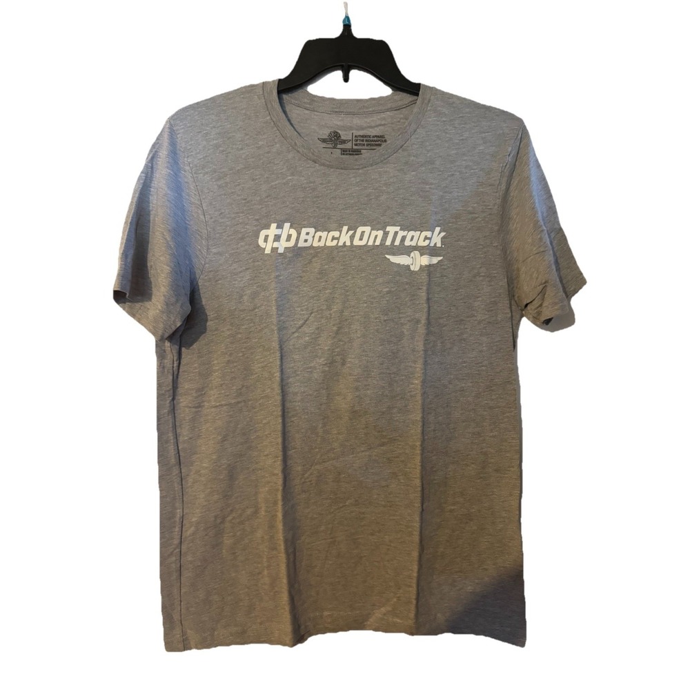 Indianapolis Motor‎ Speedway Back On Track Shirt Mens Large Gray Indy IMS Tee